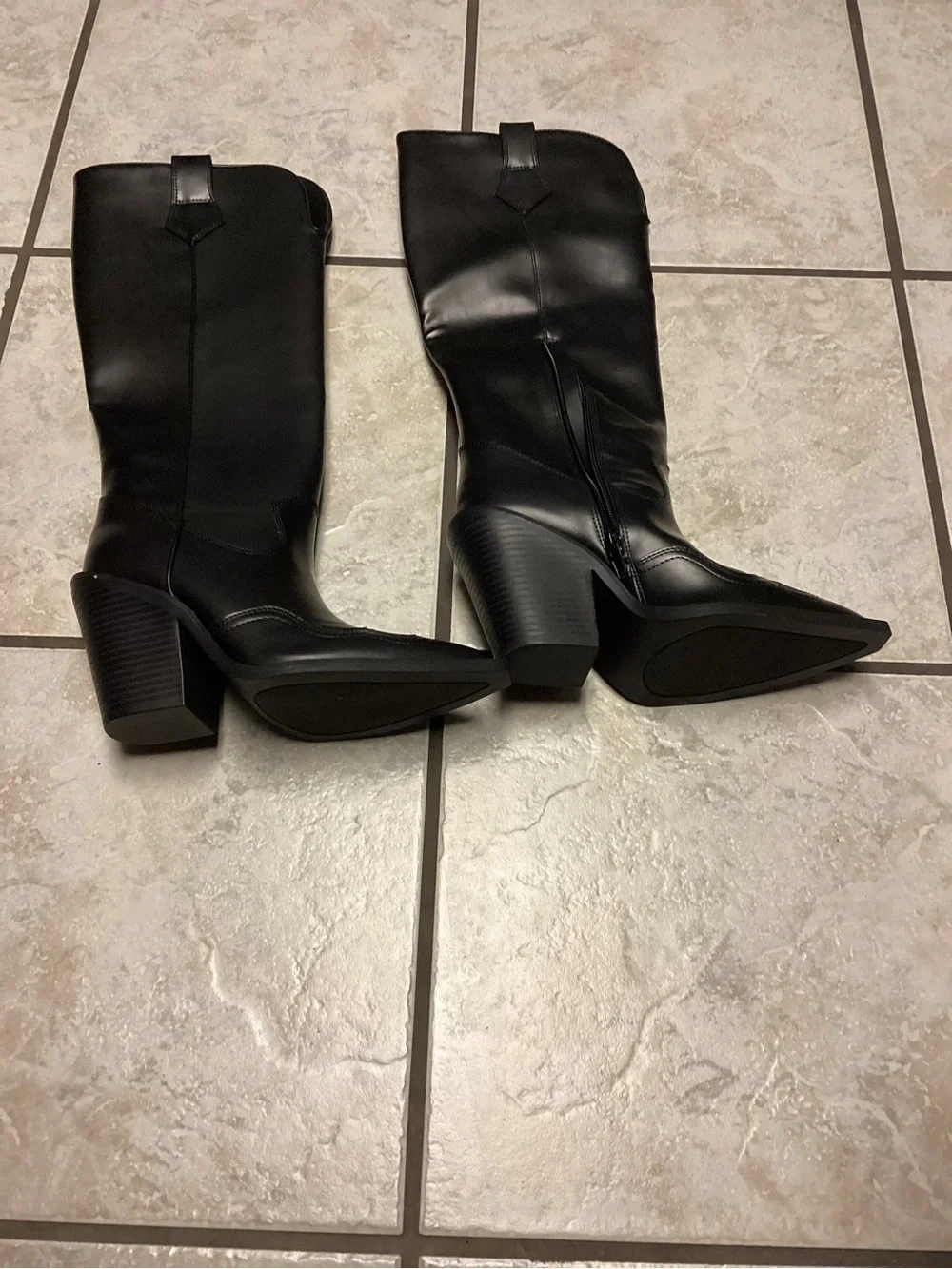 Abound Black Over-the-Knee Western Block Heel Boots